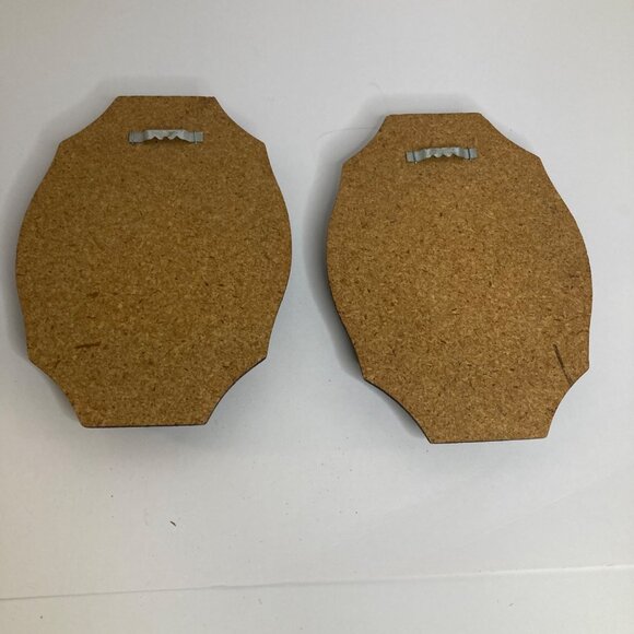 70s Mushroom & Maple Leaf MCM Copper Metal Wood Wall Art Plaque 5 x 7.5" - Picture 4 of 4